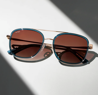 Gia in Crystal Colbalt/Gradient Brown Polarized Sunglasses