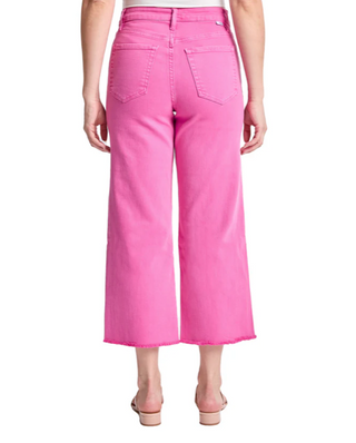 CHLOE PINK ROUGE HIGH RISE CROPPED WIDE LEG JEANS
