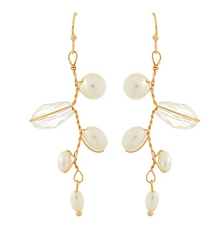 Pearl & Bead Twisted Wire Earrings