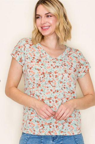 SC Lt. Sage V-neck Jersey Top FINAL SALE