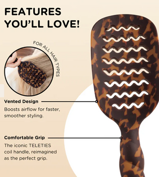 Teleties Vented Hair Brush - Tortoise