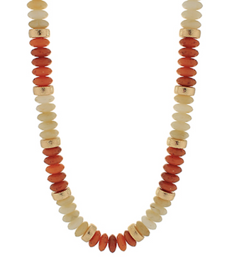 Rondelle & Metal Beads Necklace (6 Colors)