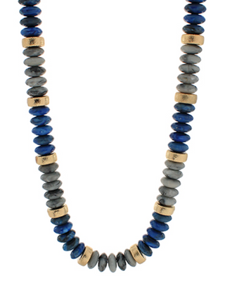 Rondelle & Metal Beads Necklace (6 Colors)
