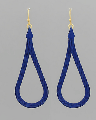 Color Coated Herringbone Chain Teardrop Earrings (2 Colors)