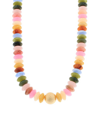 Metal Gold Ball & Beads Necklace (8 Colors)