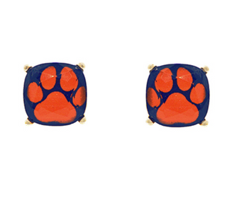 Paw Print Square Earrings