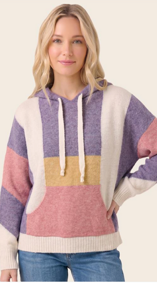 Pink/Lavender Colorblock Oversized Hoodie