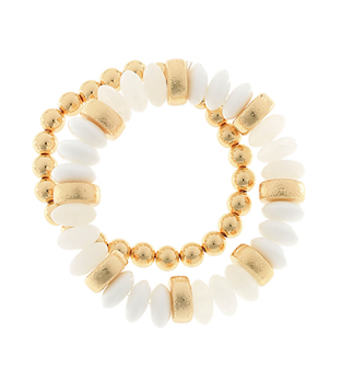 2 Row Color Rondelle Beads Bracelet (3 Colors)