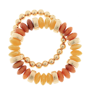 2 Row Color Rondelle Beads Bracelet (3 Colors)