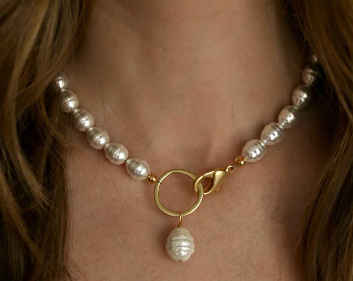 Glam Small  Pearl Necklace by Inspire Designs