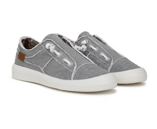 "Beachside" Slip On Canvas Sneaker in Raindrop Grey Twill by Blowfish Malibu Final Sale
