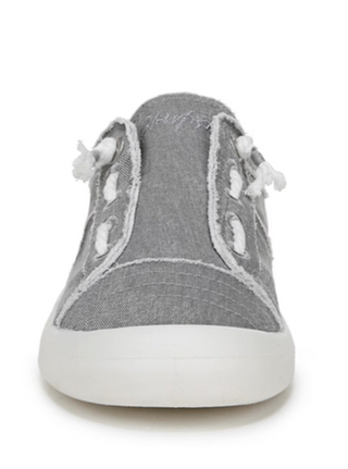 "Beachside" Slip On Canvas Sneaker in Raindrop Grey Twill by Blowfish Malibu Final Sale
