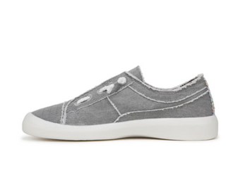 "Beachside" Slip On Canvas Sneaker in Raindrop Grey Twill by Blowfish Malibu Final Sale