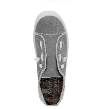 "Beachside" Slip On Canvas Sneaker in Raindrop Grey Twill by Blowfish Malibu Final Sale