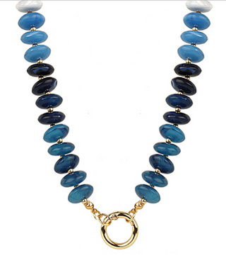 Rondelle Shape Marble Stone Necklace (6 Color)