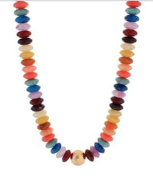 Metal Gold Ball & Beads Necklace (8 Colors)