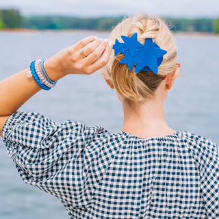 Teleties Blue Shooting Star Flat Hair Clip (4 Sizes)