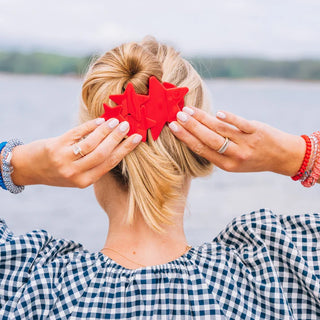 Teleties Red Shooting Star Flat Hair Clip (4 Sizes)