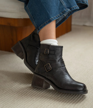 "Spry" Ankle Boots in Black by Roan