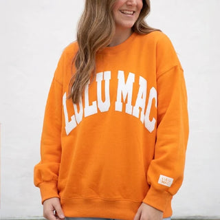 Lulu Mac Orange/White Puff Logo Sweatshirt