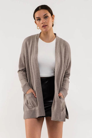 COCOA OPEN FRONT CARDIGAN