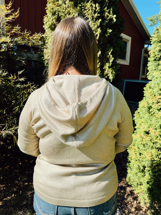 Charlie B Plush Champagne Knit Hoodie Sweater Final Sale
