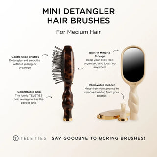 Teleties Mini Detangler Hair Brush for Medium Hair - Tortoise