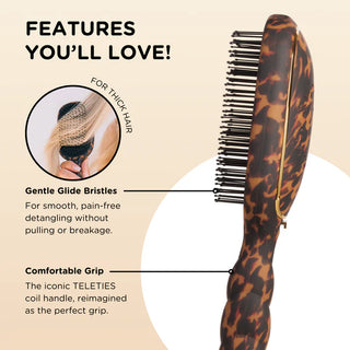 Teleties Detangler Hair Brush for Thick – Tortoise