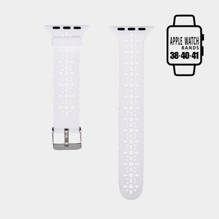 White Cut Out Pattern Apple Watch Silicone Band