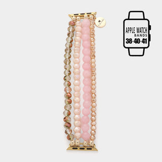 Faceted Beads Natural Stone Beaded Multi Layered Apple Watch Band (3 Colors)