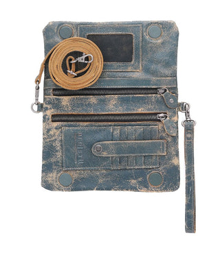 Bed Stu "Cadence" Crossbody/Wristlet in Dark Teal Lux