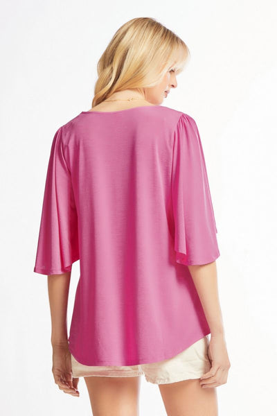 Magenta Cali Wrinkle Free Top Final Sale