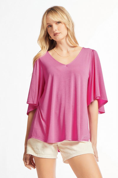 Magenta Cali Wrinkle Free Top Final Sale