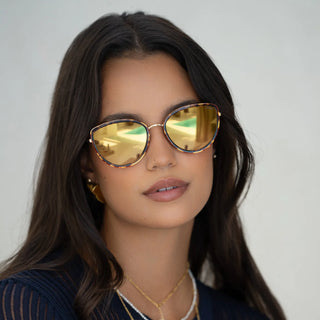 LUNA in Tortoise/Gold Mirror by Freyrs Eyewear