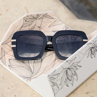DIFF EYEWEAR TANYA MCQUOID LUXE BLACK + RICH GREY GRADIENT