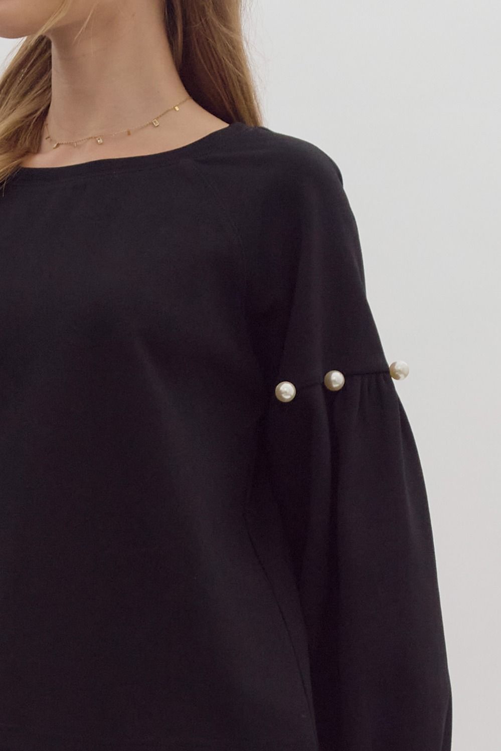 Black Pearl Embellished Pant Suit w/ Pockets