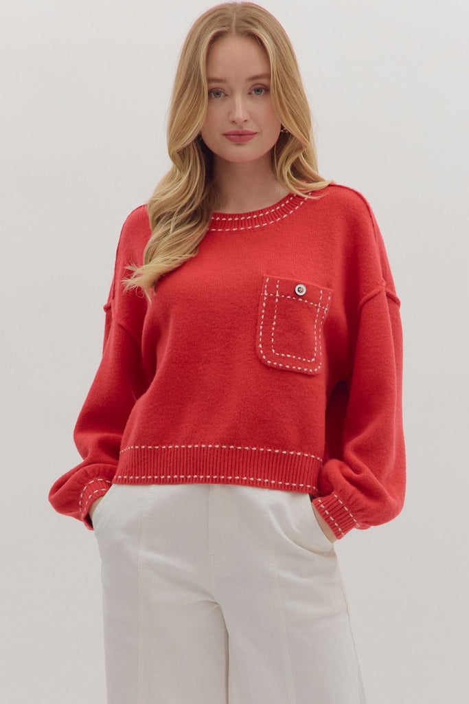 トップス THE RED THREAD S knit fit top cocoon THEREDTHREAD / ザレッドスレッド】S knit fit top cocoon