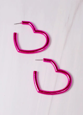 Caroline Hill Harland Heart Hoop Earring (3 Colors)