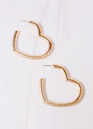 Caroline Hill Harland Heart Hoop Earring (3 Colors)
