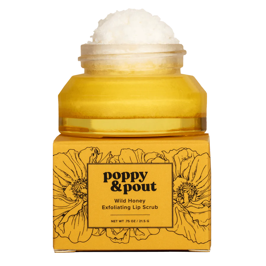 Poppy and Pout Lip Scrub in Wild Honey