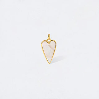 ORIGAMI OWL LONG MOTHER OF PEARL HEART CHARM PENDANT