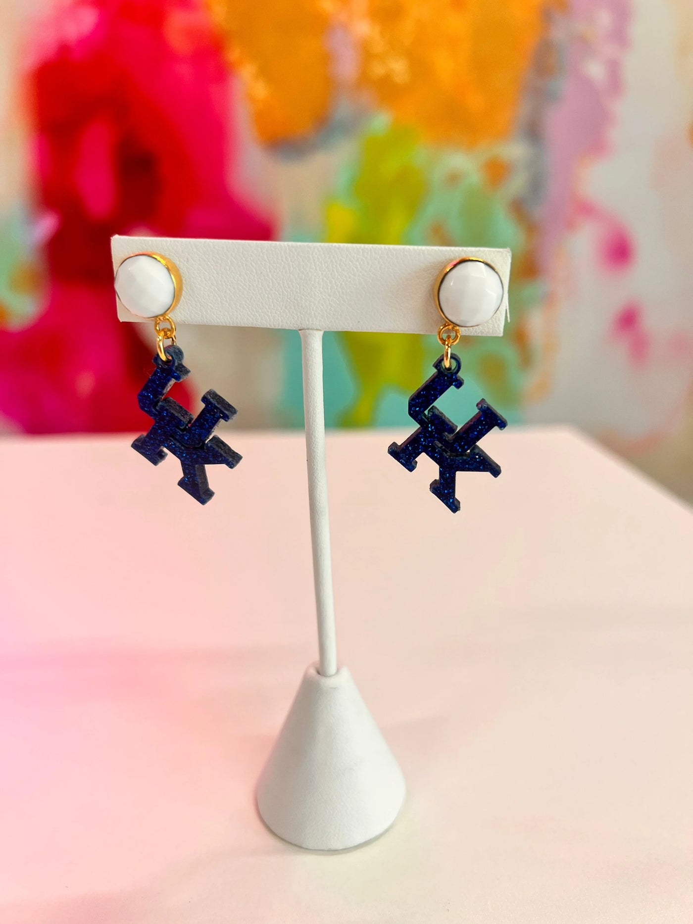 BRIANNA CANNON'S Mini Kentucky Blue Glitter UK Earrings