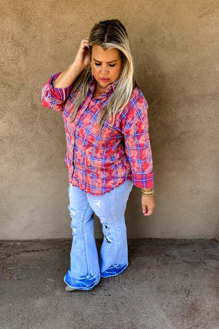 SHILOH DISTRESSED FLARE JEANS