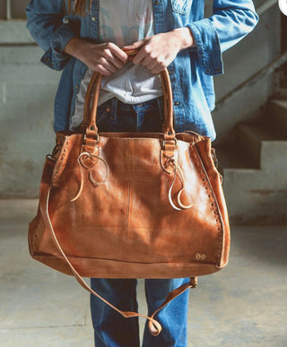 Bed Stu "Rockaway" Handbag in Tan Rustic