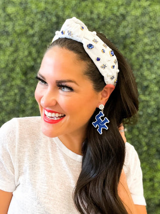 BRIANNA CANNON'S WHITE UNIVERSITY OF KENTUCKY LOGO HEADBAND
