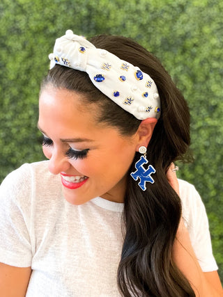 BRIANNA CANNON'S WHITE UNIVERSITY OF KENTUCKY LOGO HEADBAND