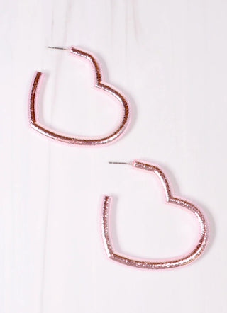 Caroline Hill Harland Heart Hoop Earring (3 Colors)