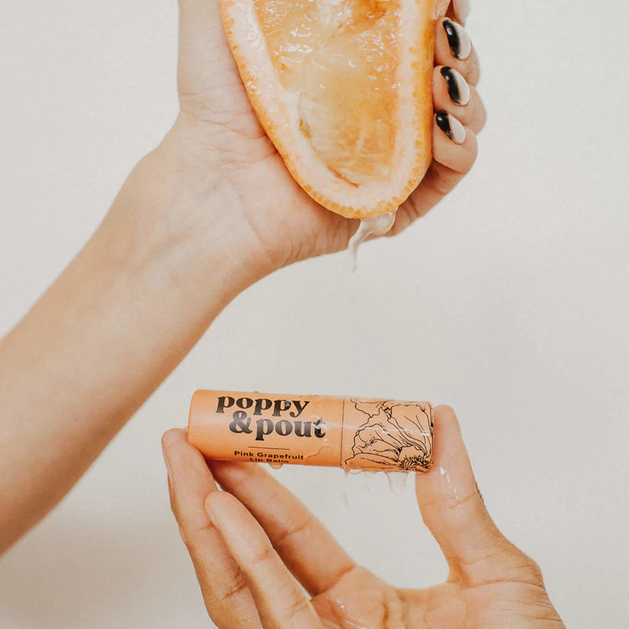 Poppy and Pout Lip Balm in Pink Grapefruit