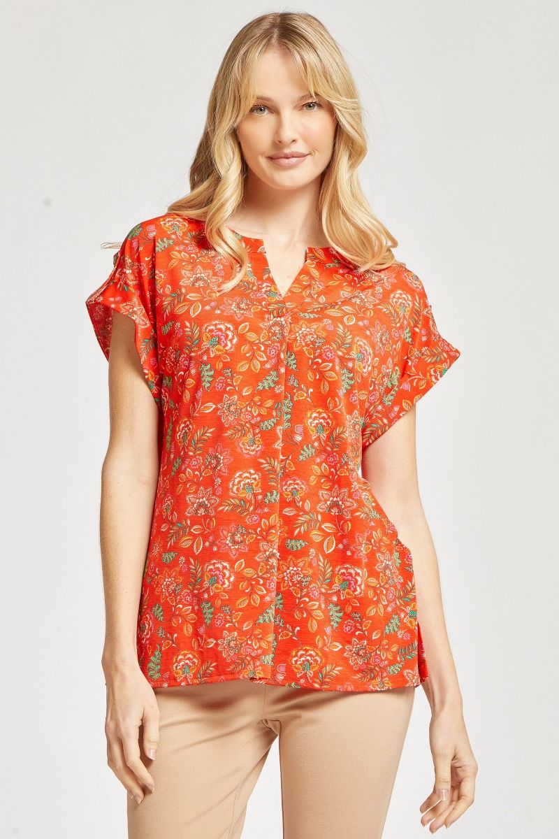 Red Multi Lizzy Top Final Sale