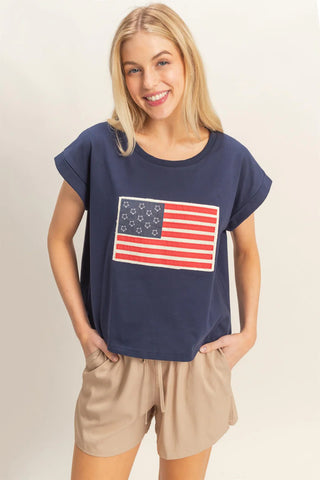 SC Navy Flag Patch Tee